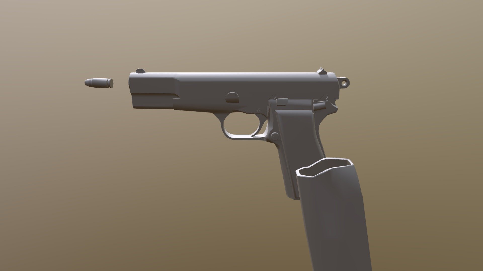 M9 Baretta Pistol (untextured, fixed)