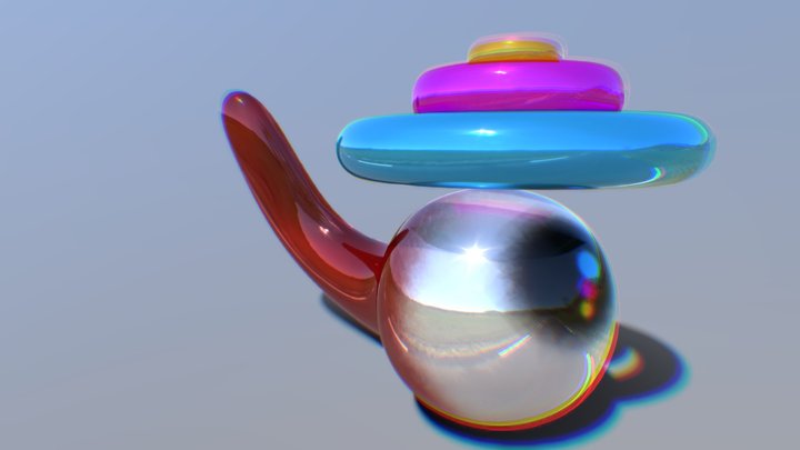 takashi murakami inspired eye 3D Model