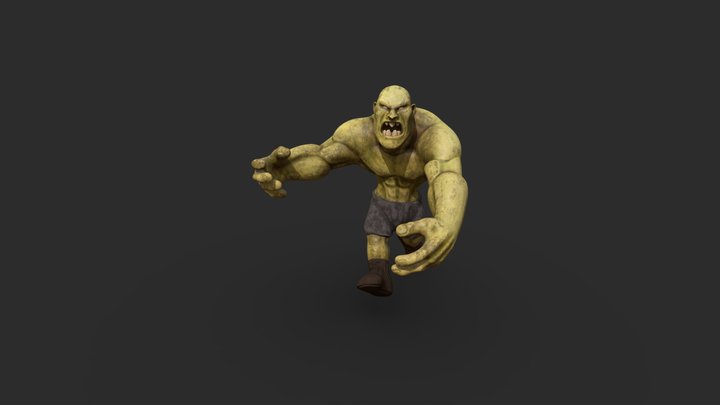 Orc Warrior Pose 3D Model