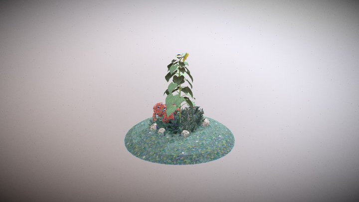 Sunflower by Gustav Klimt 3D Model