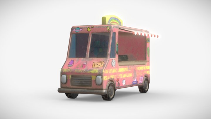 Cartoon Truck 3D Model
