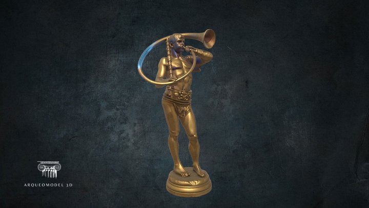 Gladiateur soufflant dans la trompeta | IADesign – Modello 3D gratuito STL