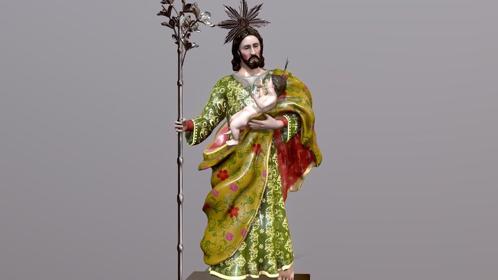 Saint Joseph with Child Jesus 3D Model