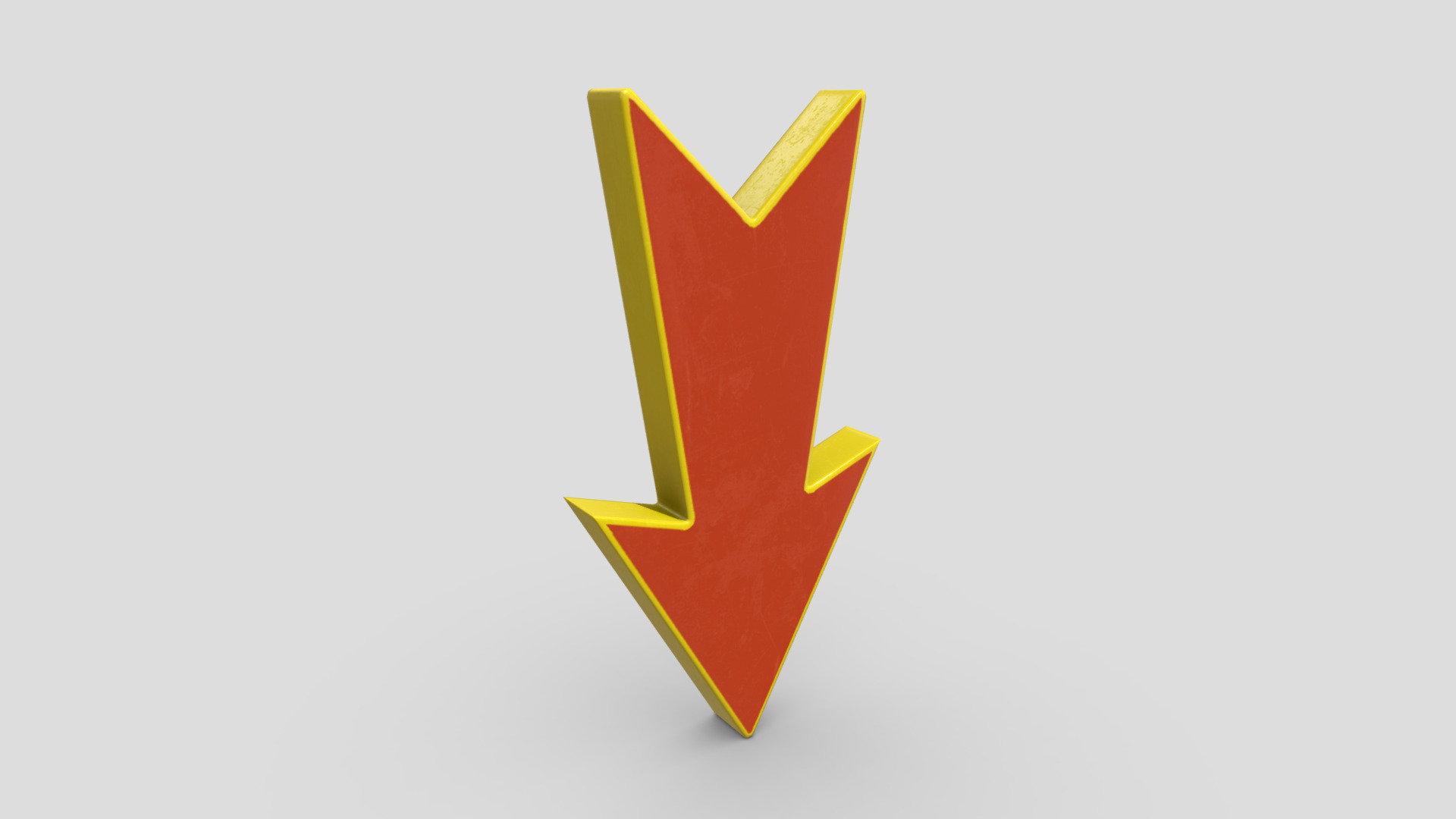 3D model Arrow - This is a 3D model of the Arrow. The 3D model is about a red and yellow triangle.