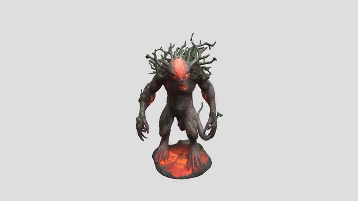 Monster tree red lava 3D Model