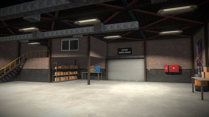 PBR Garage Environment (Optimized) 3D Model