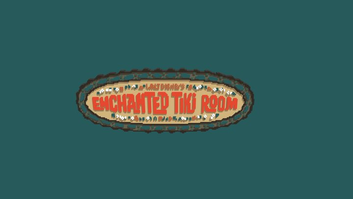 Enchanted Tiki Room Sign Disney 3D Model