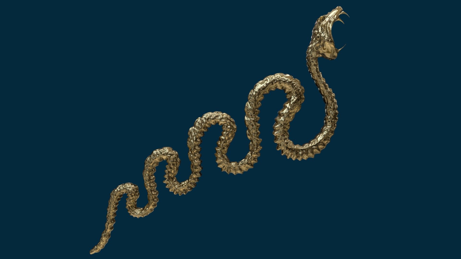 GOLDEN SNAKE Buy Royalty Free 3D model by Frank Rennau (rennau