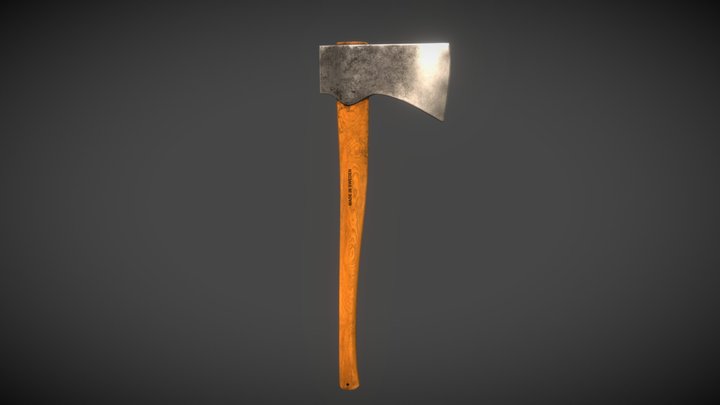 Wooden Swedish Bush Craft Axe 3D Model