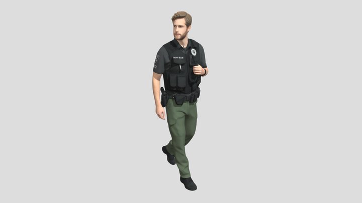 Security Officer In Tactical Gear – Modello 3D gratuito STL