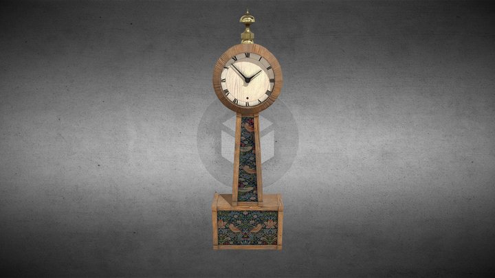Wooden Banjo Clock 3D Model