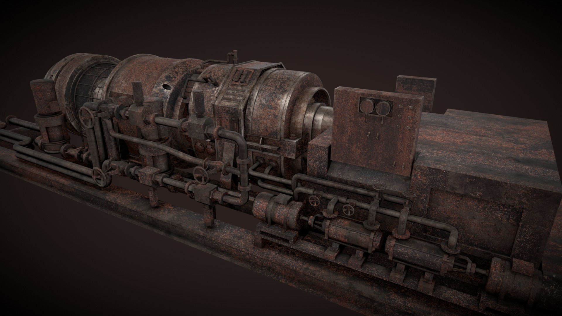 3D model Machinery device rusted - This is a 3D model of the Machinery device rusted. The 3D model is about a metal object with a face on it.
