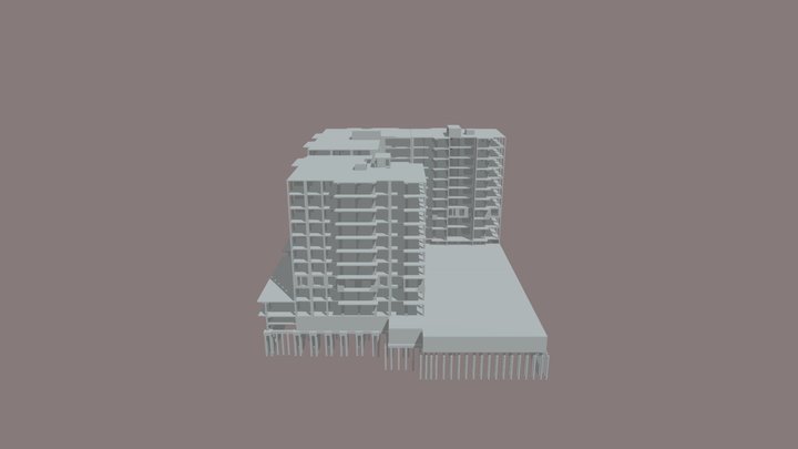 Apartments with 3 sections 3D Model