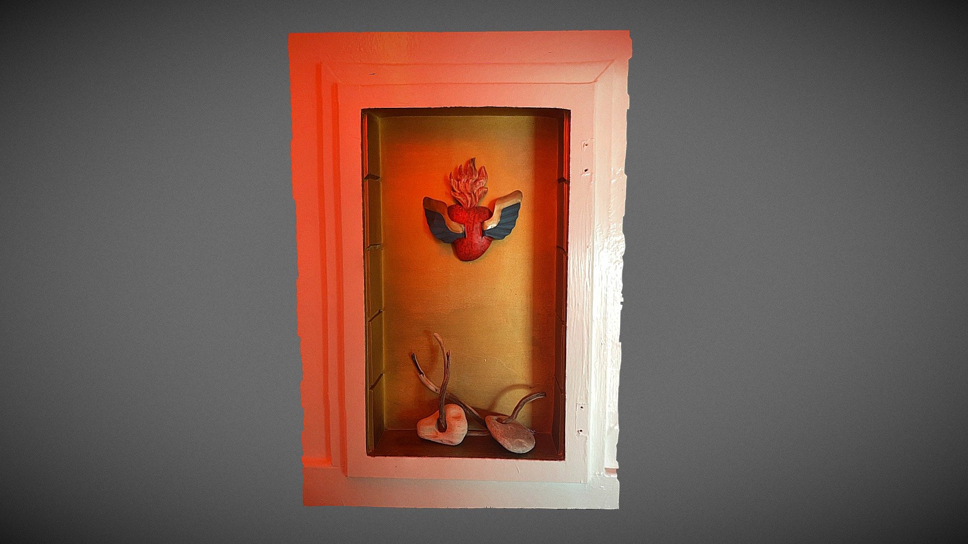Hollow in the wall + winged heart