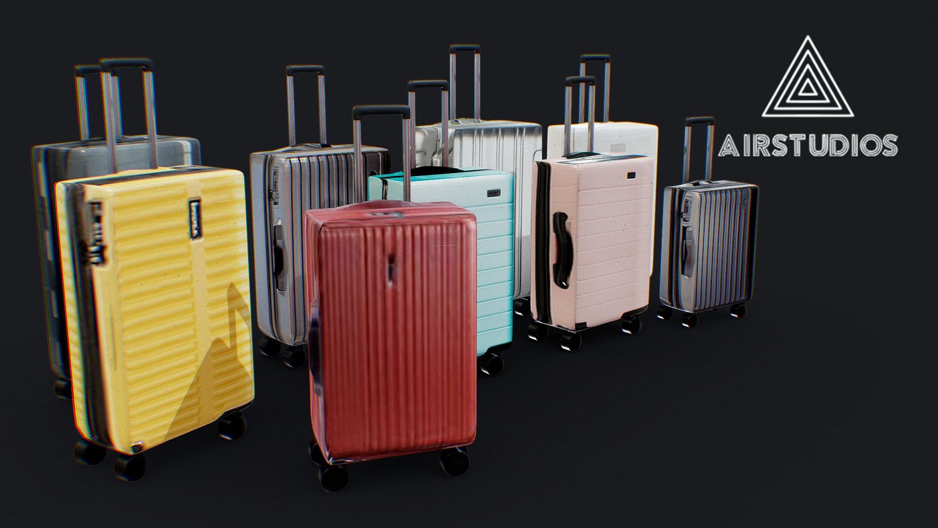 Luggage 9 Pack Buy Royalty Free 3D model by AirStudios (airstudios3d