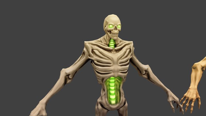 3D Hand Painted Skeleton 3D Model