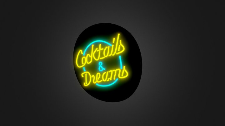 Cocktail Sign 3D Model