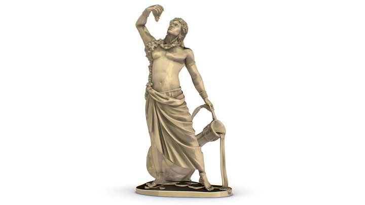 Metal Statue of the God Dionysus with a Jug 3D Model