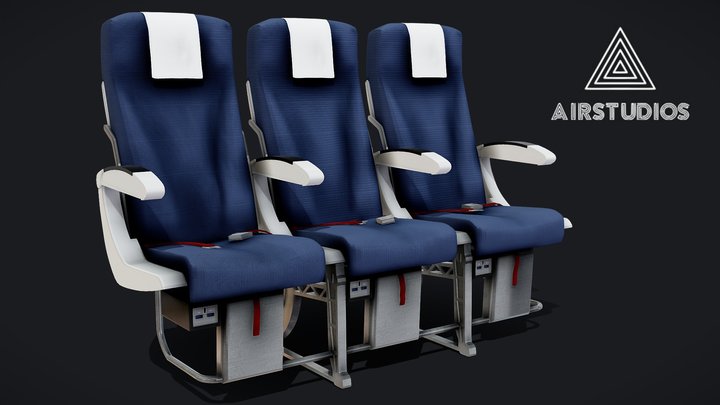 Airplane Cabin Seats 3D Model