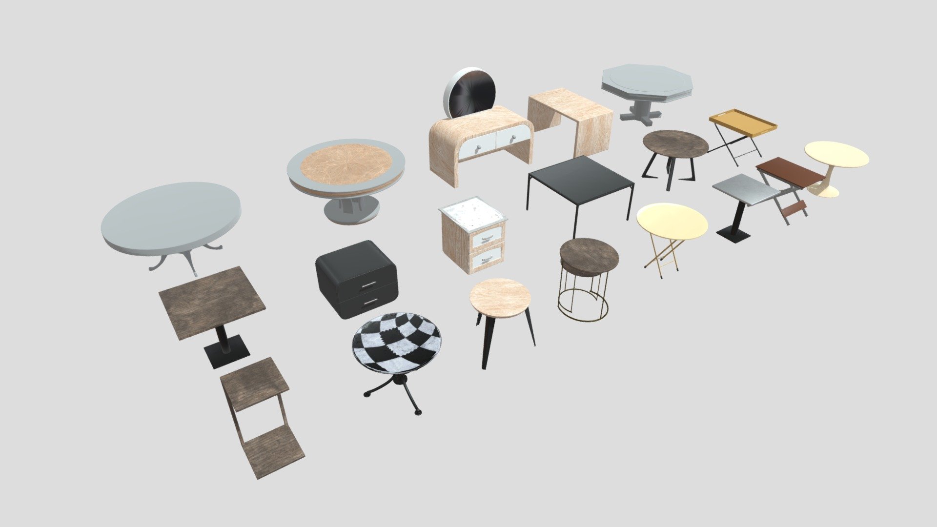 Table Collection - 3D Model Pack - 3D model by Ashario [a4c13d7 ...