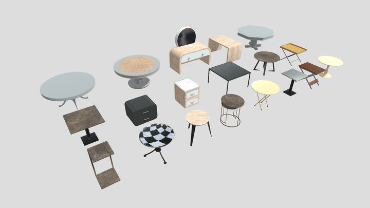 Table Collection - 3D Model Pack 3D Model