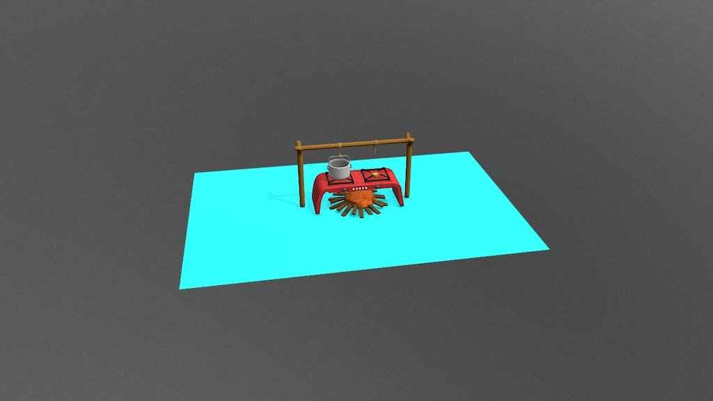 Low poly kitchen