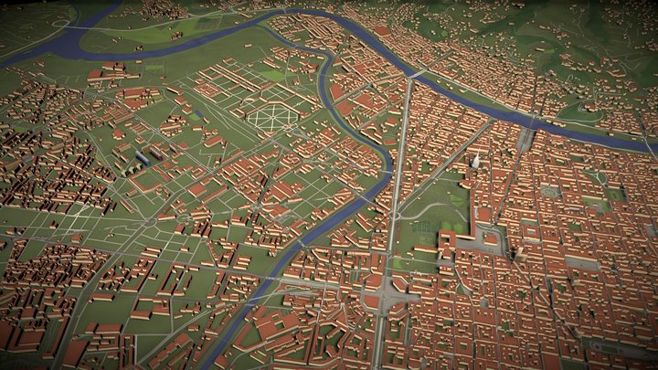 Turin Italy - city and urban 3D Model