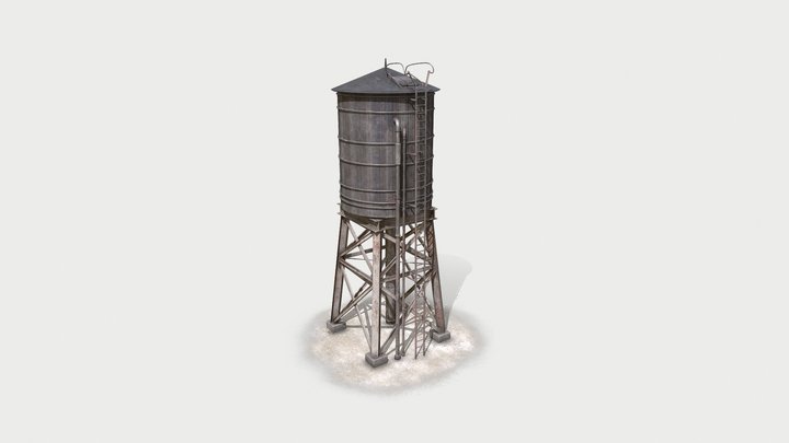 Old Rooftop Water Tank 3D Model