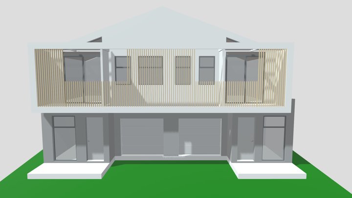 1903B BLOCK UPPER WITH BATTENS 3D Model