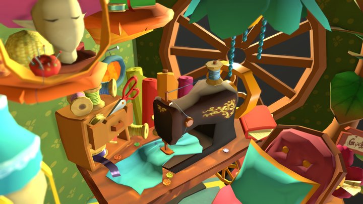 DAE Crib - Flower Tailor 3D Model