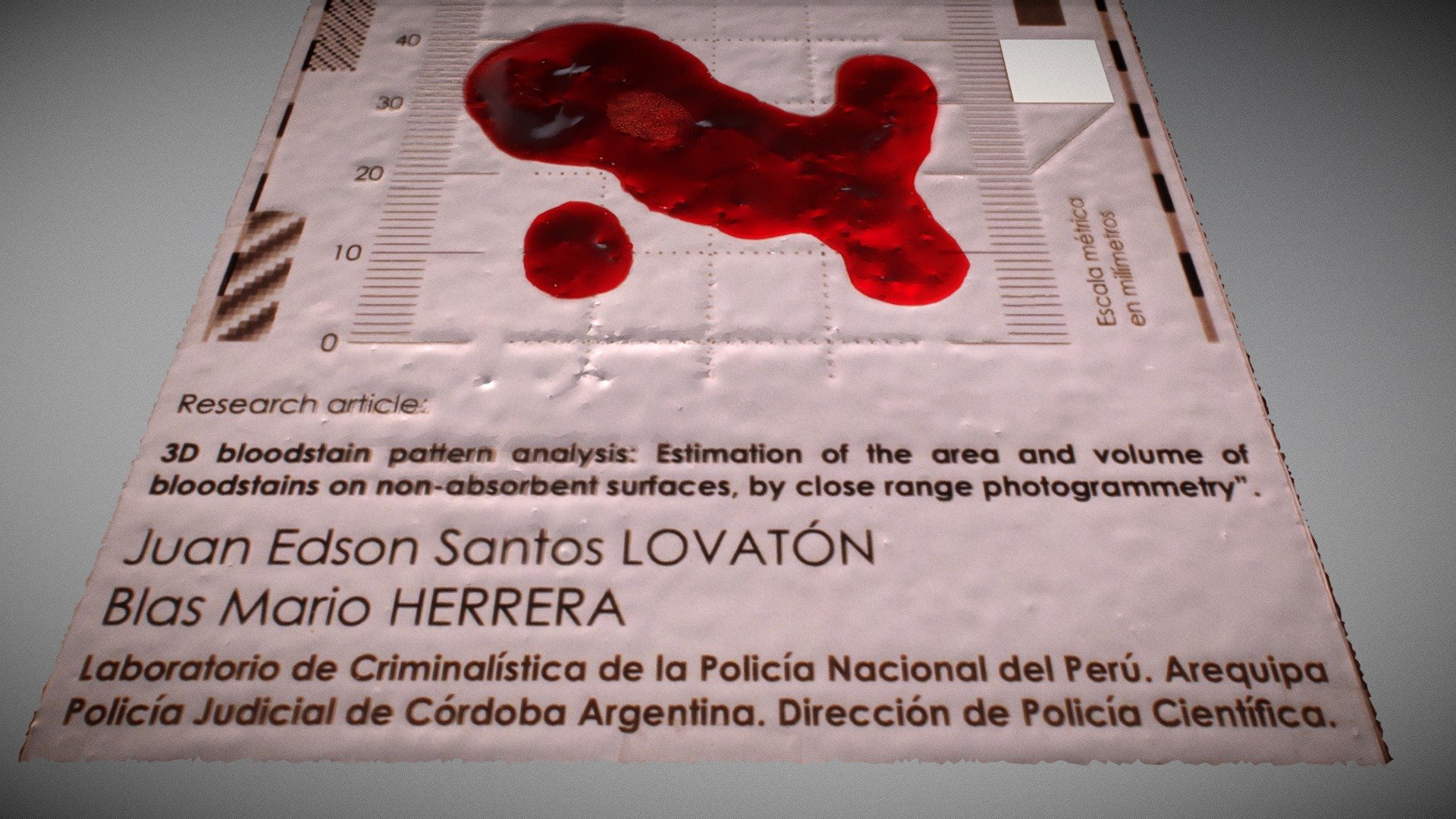 Estimación de área y volumen de sangre