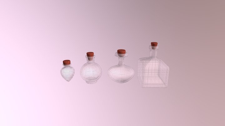 Potion Bottles asset (blend.) 3D Model