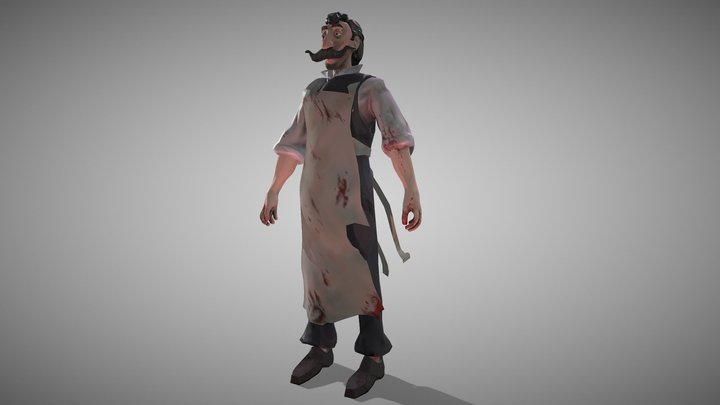 Victorian Butcher Fullbody 3D Model