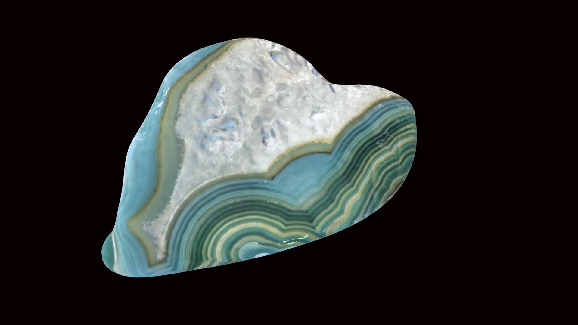 3D model Agate gem green 20 - This is a 3D model of the Agate gem green 20. The 3D model is about a planet with clouds.