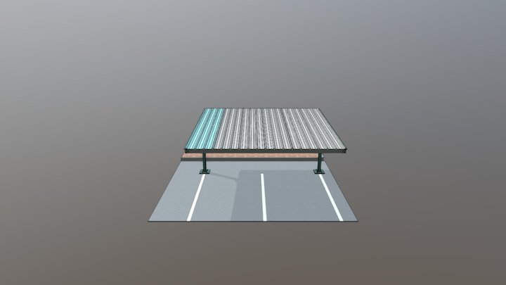 Carport  Single Column 3D Model