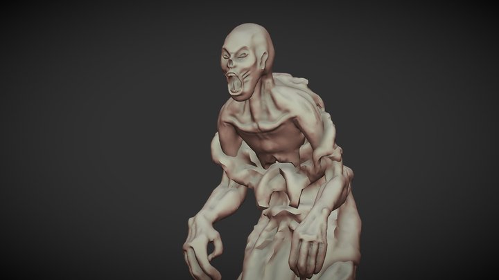 3D model Goul Zombie VR / AR / low-poly