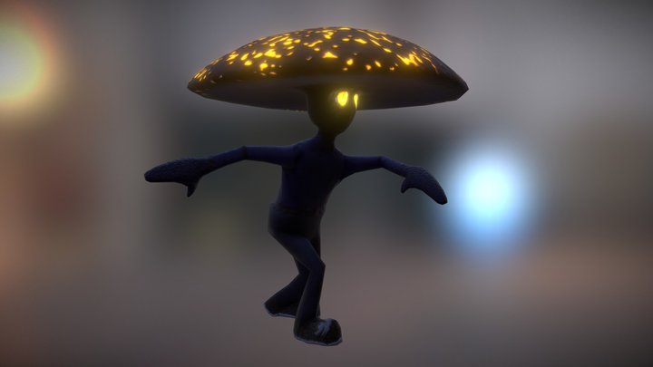 Black Mushroom 3D Model