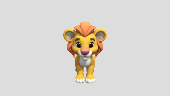 cartoon lion character 3D Model