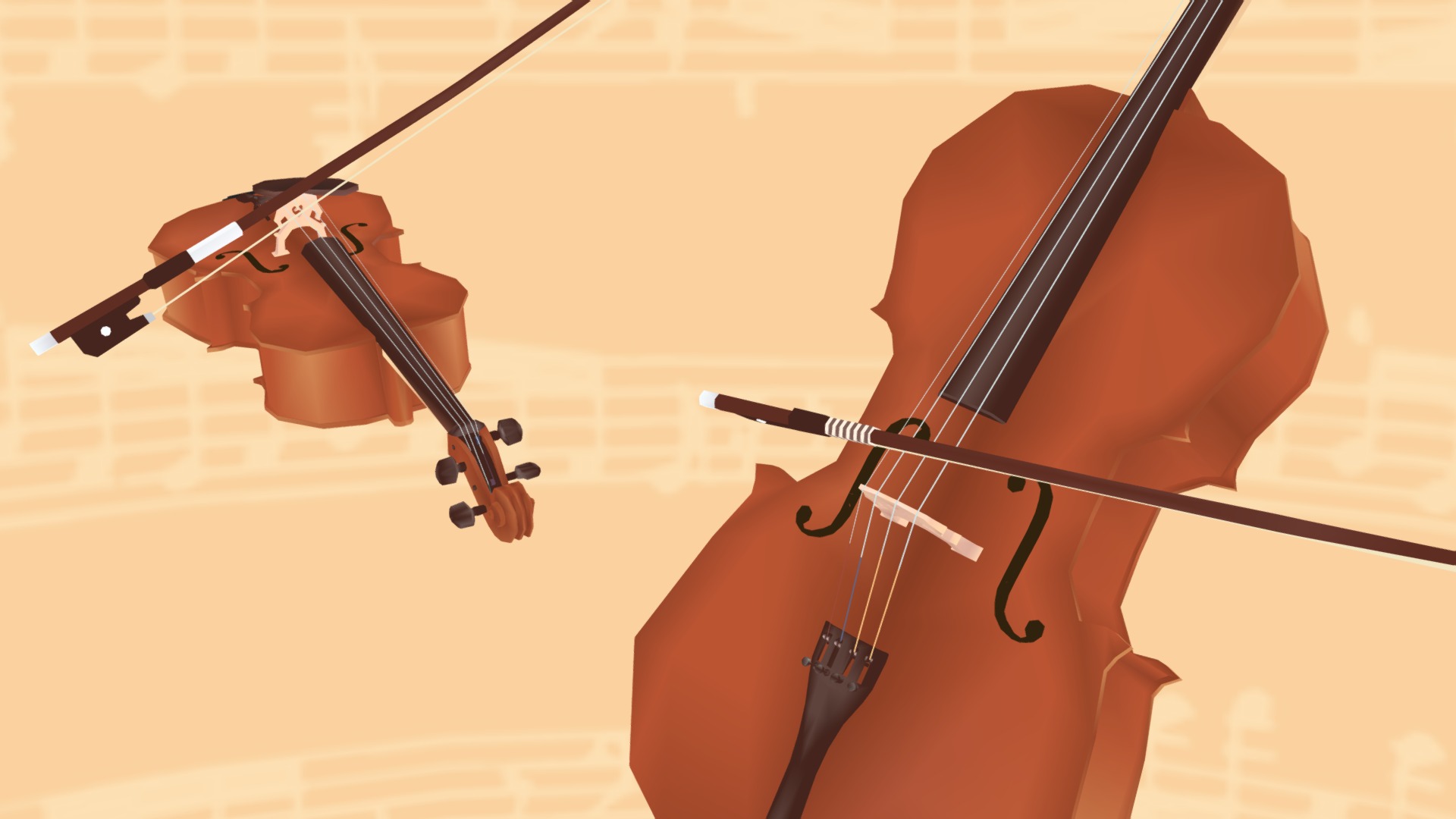 3D model Violin & cello - This is a 3D model of the Violin & cello. The 3D model is about a person playing a violin.