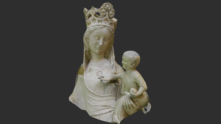 Detail of Virgin Mary and Jesus - 14th Century 3D Model