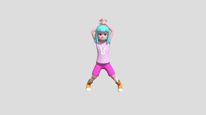 Jumping girl 3D Model