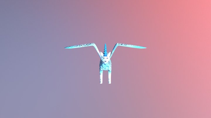 Arctic Samoyed Alicorn 3D Model