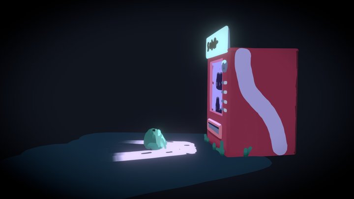 The vending machine and the frog 3D Model