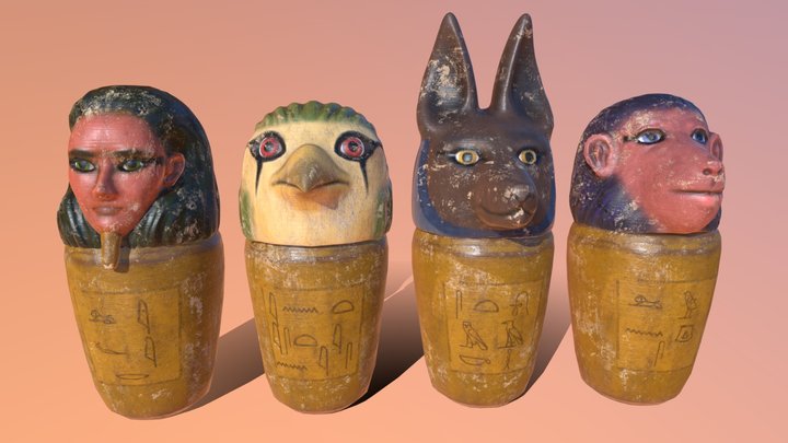 Canopic Jars 3D Model