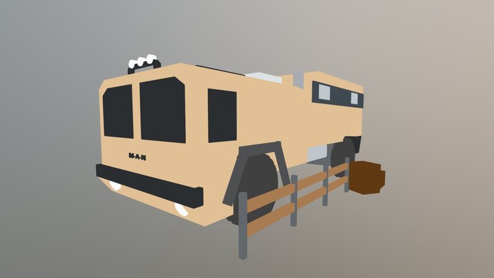 Low Poly MAN KAT1 Vagabond Vehicle 3D Model