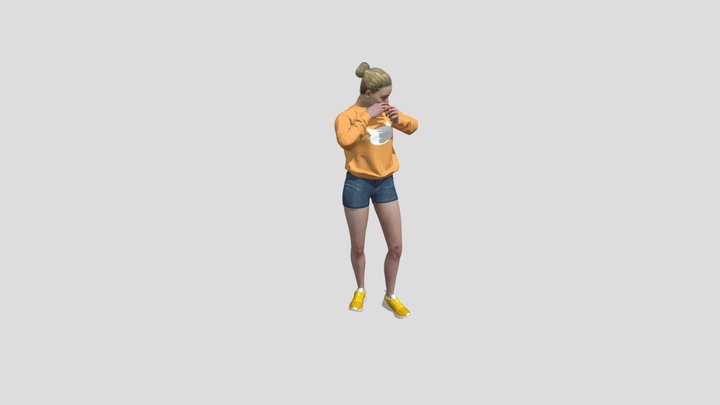 Female Crying 3D Model