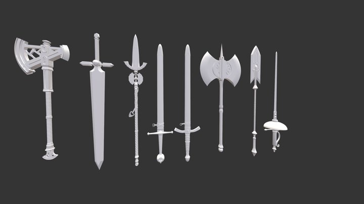 Fire Emblem Weapons 3D Model