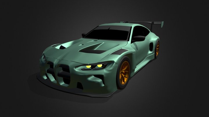 BMW M4 GT3 Evo (Only Quad) 3D Model