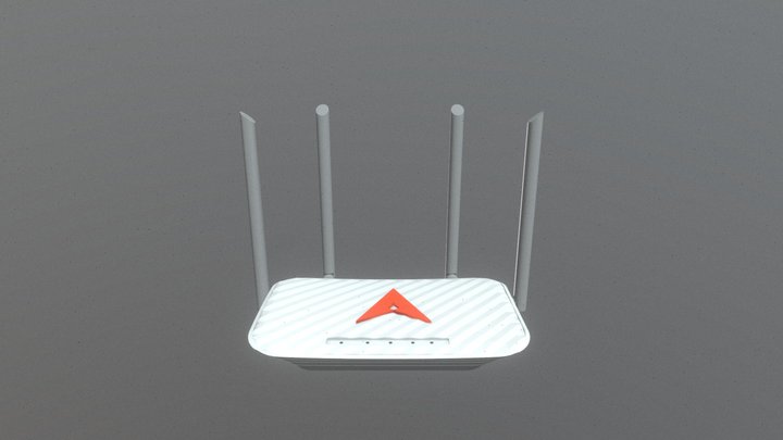 WHITE ROUTER with ACT LOGO 3D Model