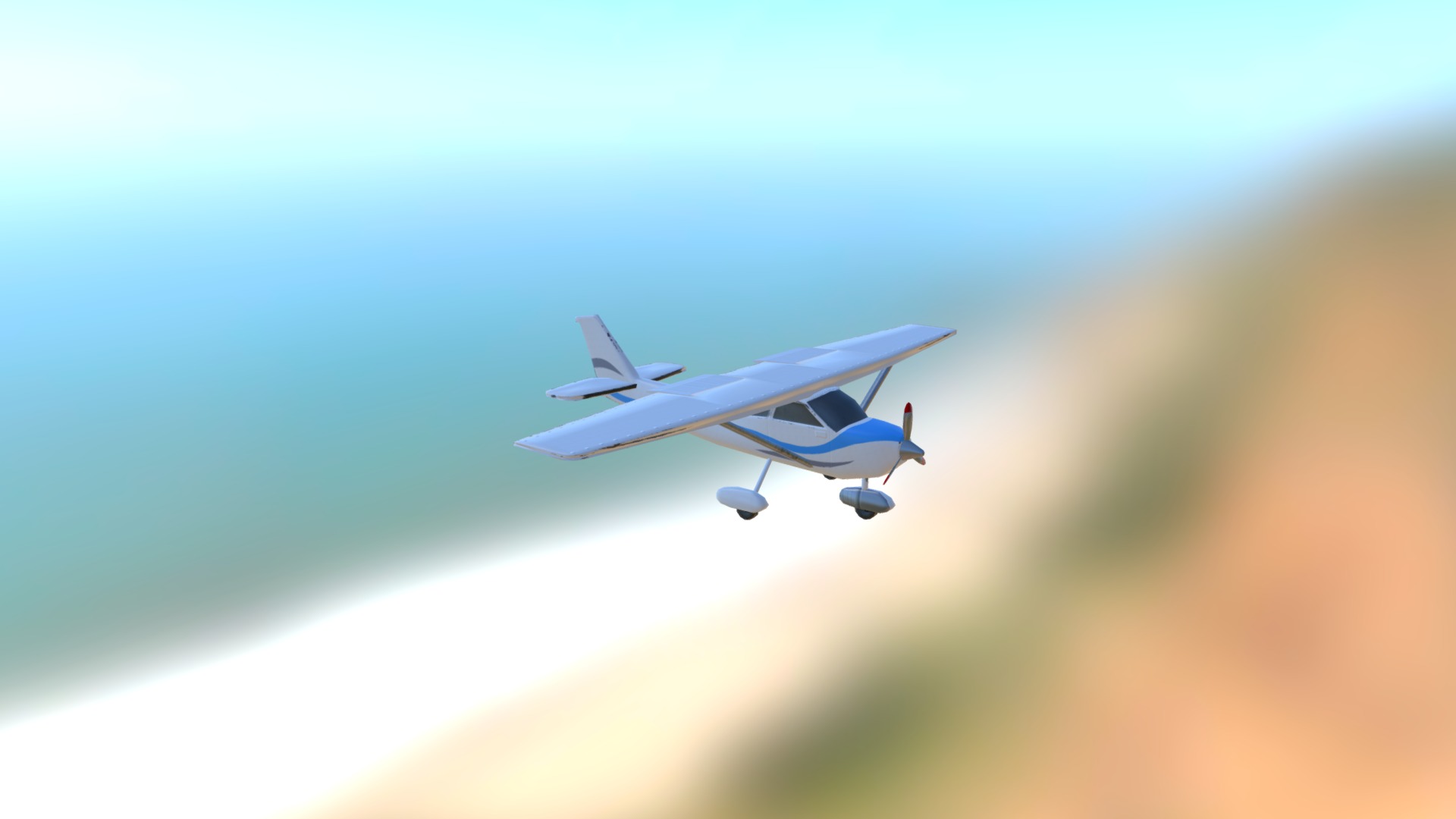 3D model Small Passenger Plane - This is a 3D model of the Small Passenger Plane. The 3D model is about a plane flying in the sky.